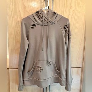 Alo distressed hoodie. Taupe. Women’s XS